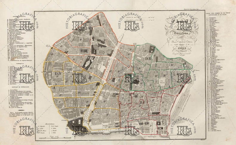 Plano de Barcelona 1840. Ref:3010955
