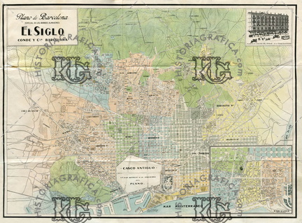 Plano de Barcelona 1914. Ref:  MZ00124