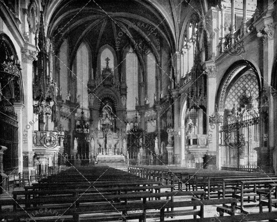 Interior de la iglesia del Monasterio de Montserrat. Ref: MZ00551