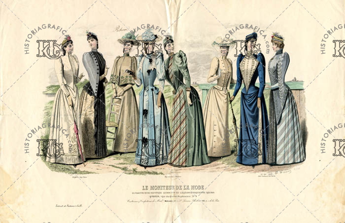 Le moniteur de la mode. Modelos de moda del siglo XIX. Ref: LL00106