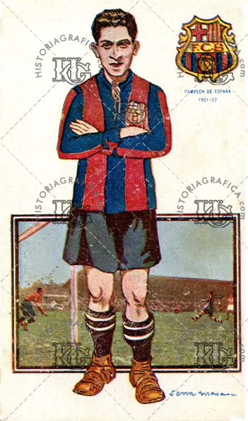 Jugadores del Foot-Ball Club Barcelona. Paulino Alcántara. Interior izquierda. Ref: LL00013