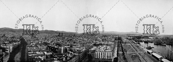 Vista panorámica de Barcelona desde el monumento a Colón. Ref: MZ00721