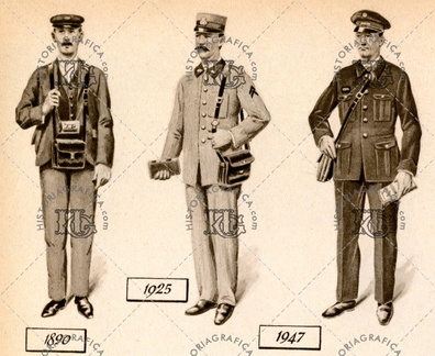 Agentes tranviarios. 1890, 1925 y 1947. Ref: MZ01132