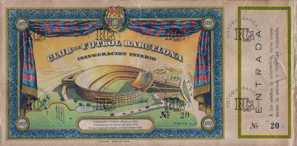 Fútbol Club Barcelona. Entrada inauguración del estadio. Ref: FR00012