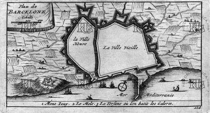 Mapa de Barcelona en el  siglo XVIII. Ref: 5000312