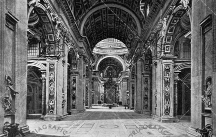 Roma. Interior de la basílica de San Pedro del Vaticano. Ref: MZ01596