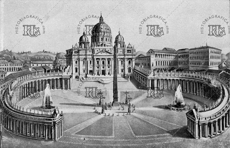 Roma. Plaza de San Pedro y su basílica en el Vaticano. Ref: MZ01597