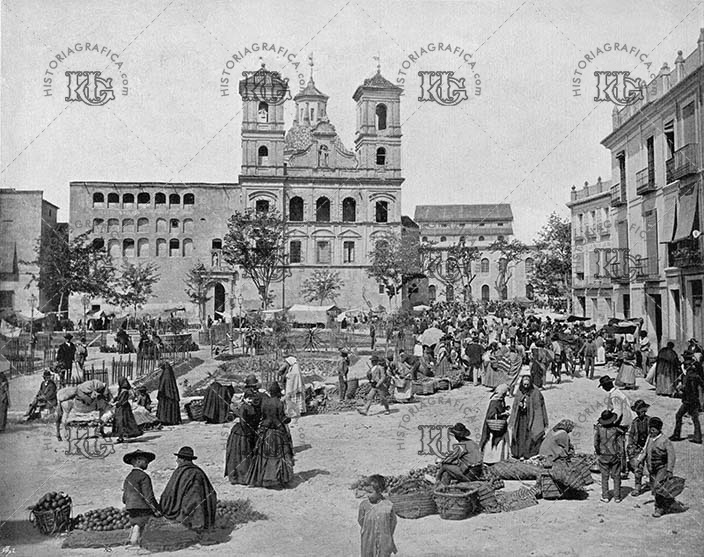 Mercado en la plaza de Santo Domingo en Murcia. Ref: MZ00777