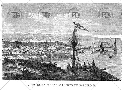 Vista de la ciudad y puerto de Barcelona. Ref: MZ02513