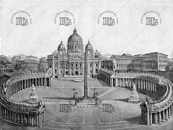 Plaza y basílica de San Pedro en el Vaticano. Ref: MZ02514