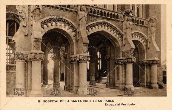 Hospital de Sant Pau. Entrada al vestíbulo. Ref: AF00140
