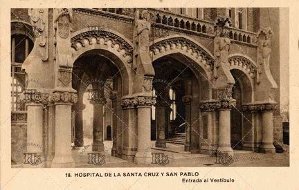 Hospital de Sant Pau. Entrada al vestíbulo. Ref: AF00140