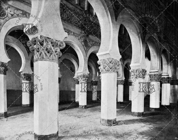 Interior del templo de Santa María la Blanca de Toledo. Ref: MZ00474