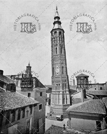 La Torre Nueva de Zaragoza antes de ser derribada. Ref: MZ00567