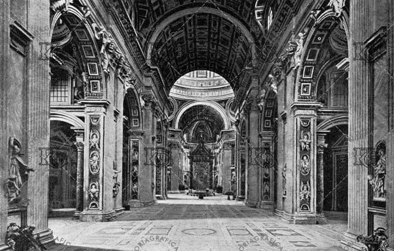Roma. Interior de la basílica de San Pedro del Vaticano. Ref: MZ01596