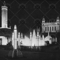 Plaça de l'Univers por la noche durante  Expo 1929. Ref: MZ01766
