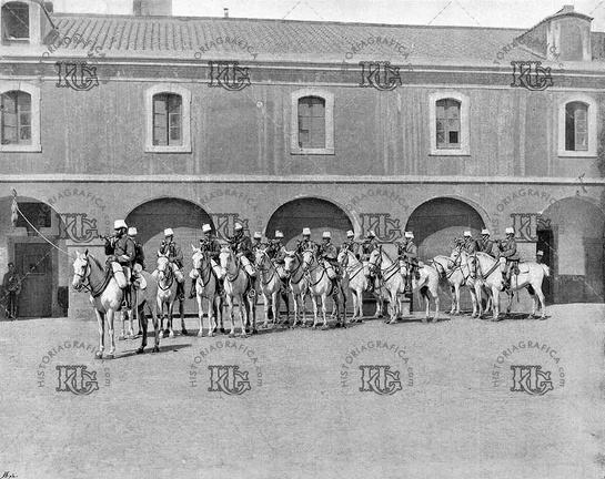 Banda de trompetas de caballería del Regimiento de Alcántara. Ref:  MZ00902