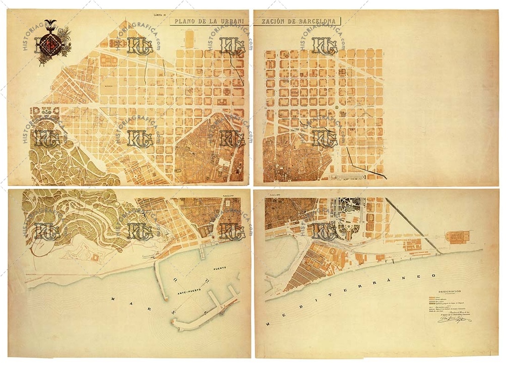 Plano de la urbanización de Barcelona. 1891. Ref:  MZ02618